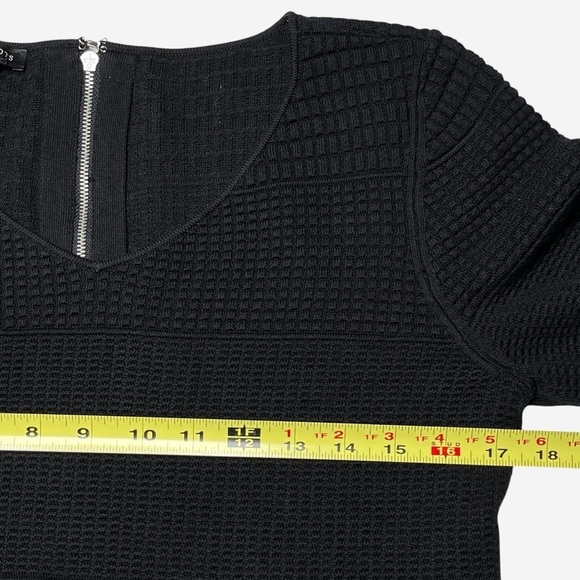 Talbots Multi-Textured Knit Dress Size M 3/4 Sleeves V-Neck Knee Length NEW - Picture 8 of 11
